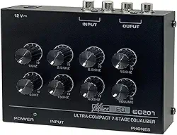 Almencla EQ207 7 Equalizador de banda Equalizador de áudio Equalizador de som Prático amplificador de som Equalizador paramétrico para gravação em casa de