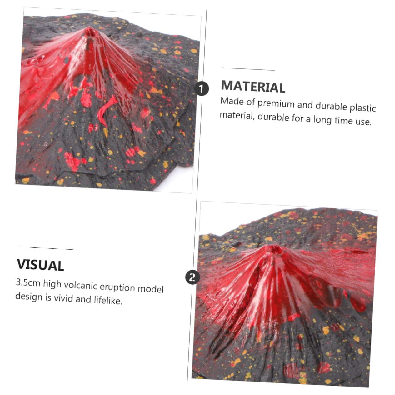 Toddmomy 10Pcs Plastic Volcanic Model Micro Landscape Decor for Home Office Present Realistic Volcanic Eruption Craft with Vivid Details and Beautiful Texture