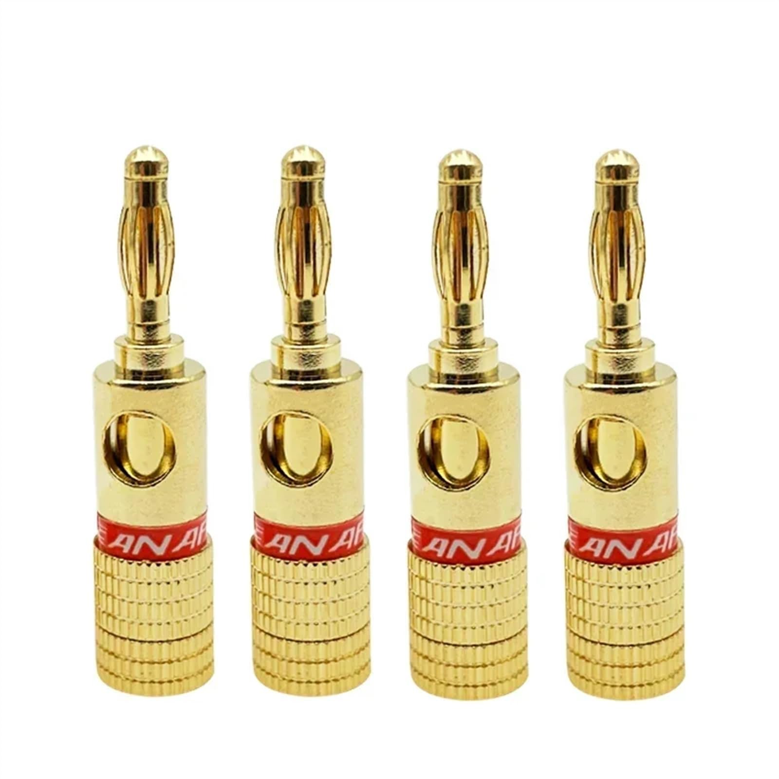 Prise de câble de Haut-Parleur de 4mm, 8 pièces, connecteur d'amplificateur de Ligne de Haut-Parleur, Terminal de Haut-Parleur, tête Banane, Prise plaquée Or(8 Red)