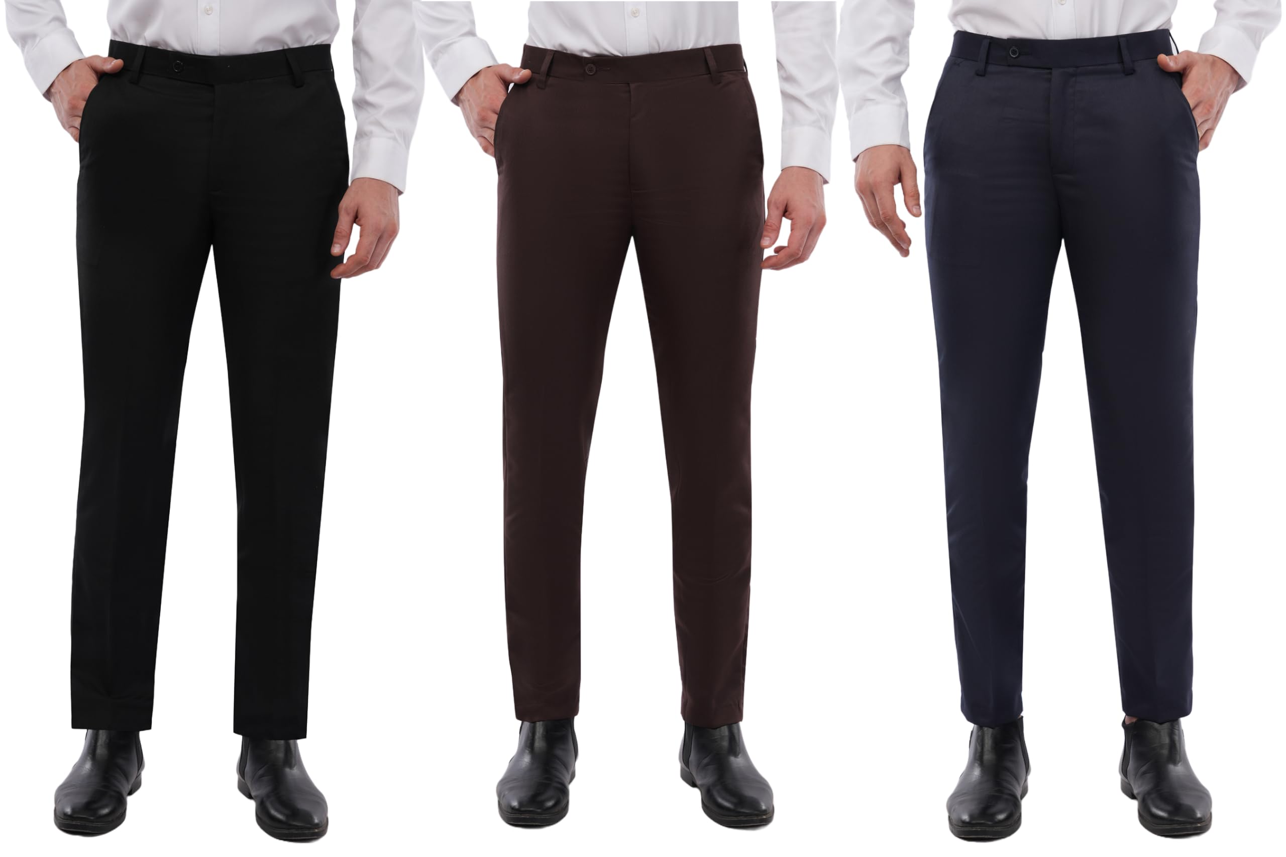 Formal Pants Combo Pack of 3 for Men Office Wear - Slim Fit Formal Trouser for Men, College Pant for Boys, Gents Bottom Formal wear for Office Meeting, Party, Wedding-picture-31