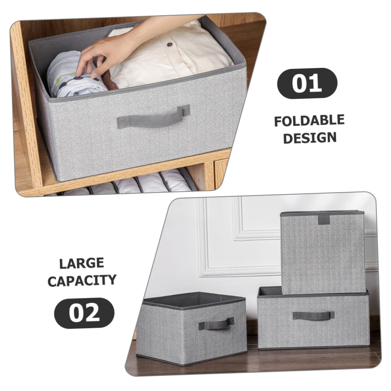 iplusmile 3pezzi Organizzatore Per Armadio in Tessuto Contenitori Portaoggetti Pieghevoli Per Vestiti e Giocattoli Scatole Portaoggetti Per Camera Da Letto