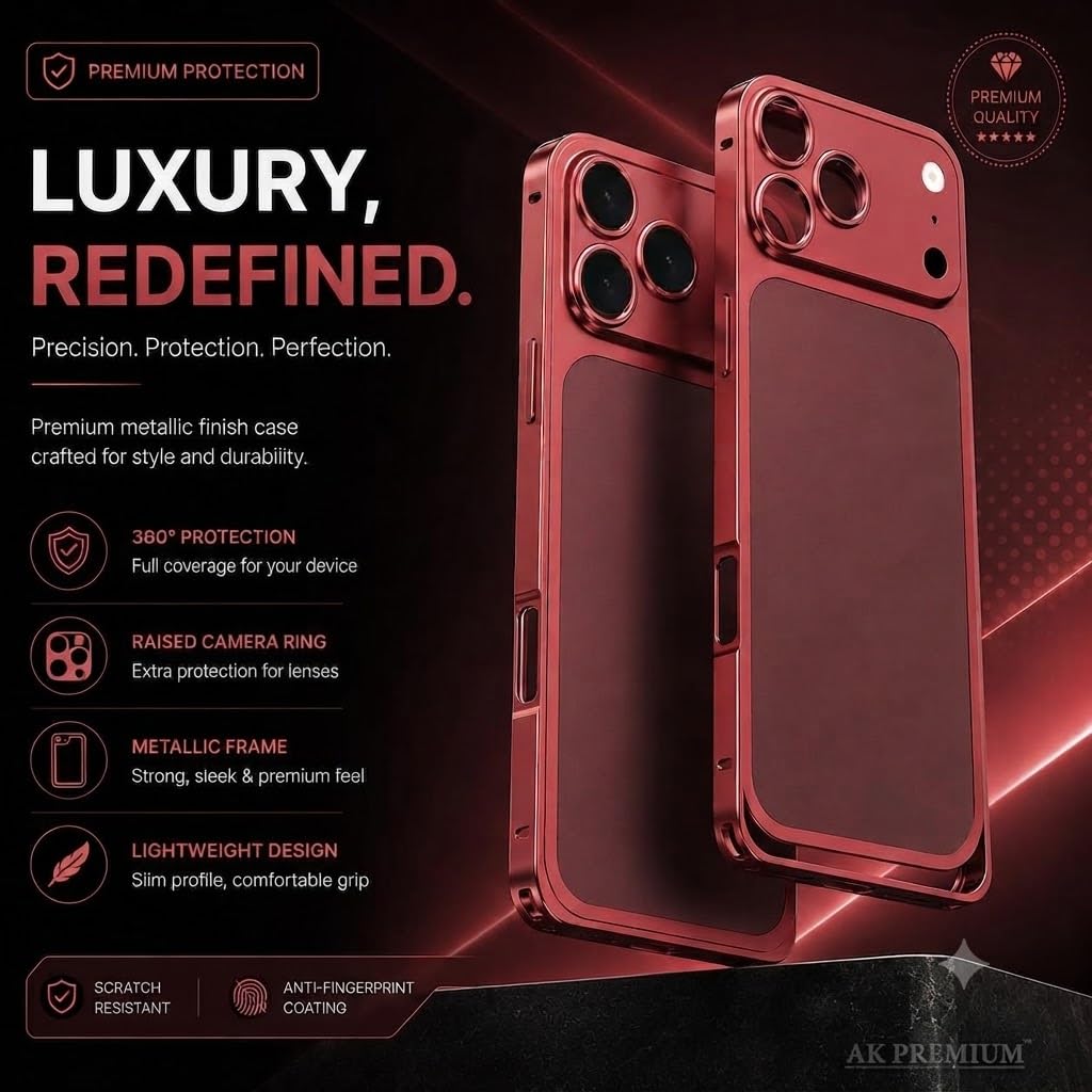 Metal Conversion Kit for i Phone 13 Pro Max to i Phone 18 Pro Max Look | Aluminum Back Plate with Metal Camera Frame | Shockproof Back Housing Replacement | Wine — Amazon image 4