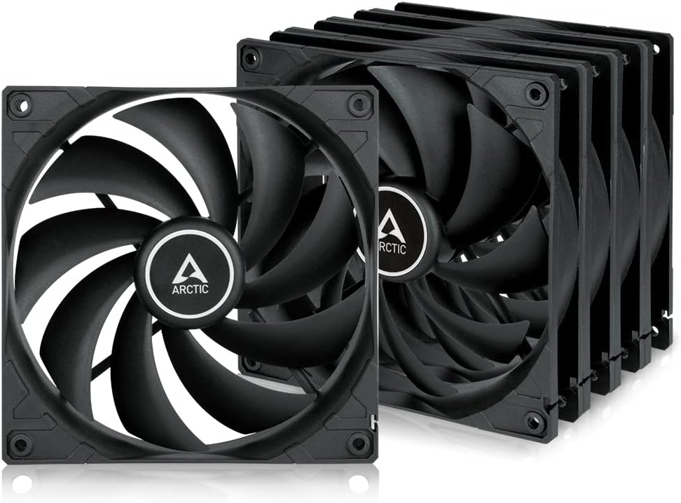 ARCTIC P14 (5 Pack) - PC Fans, 140mm Case Fan, Pressure-optimised, Quiet Motor, Computer, Fan Speed: 1700 RPM - Black