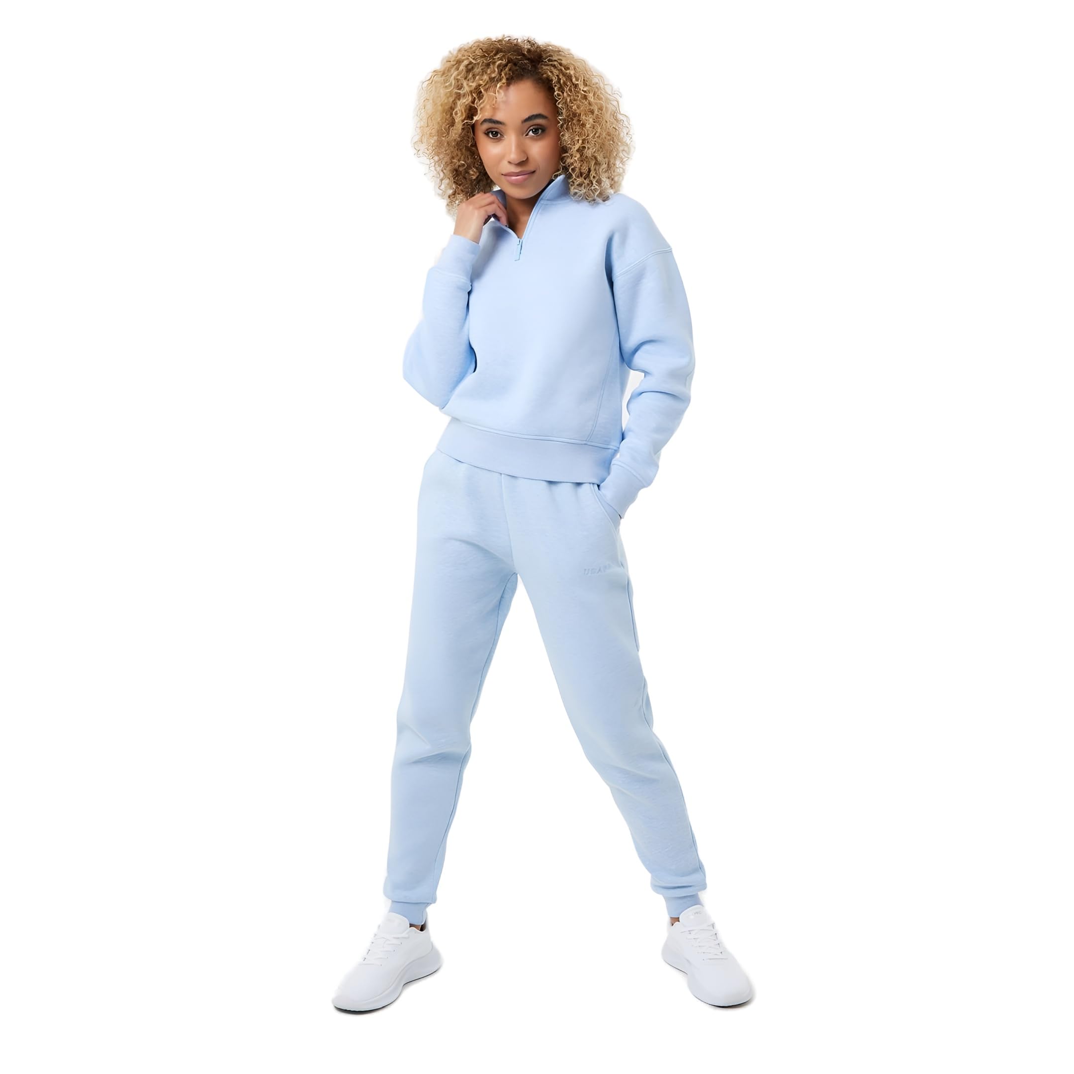 USA Pro Womens Quarter Zip Top Blue Marl S