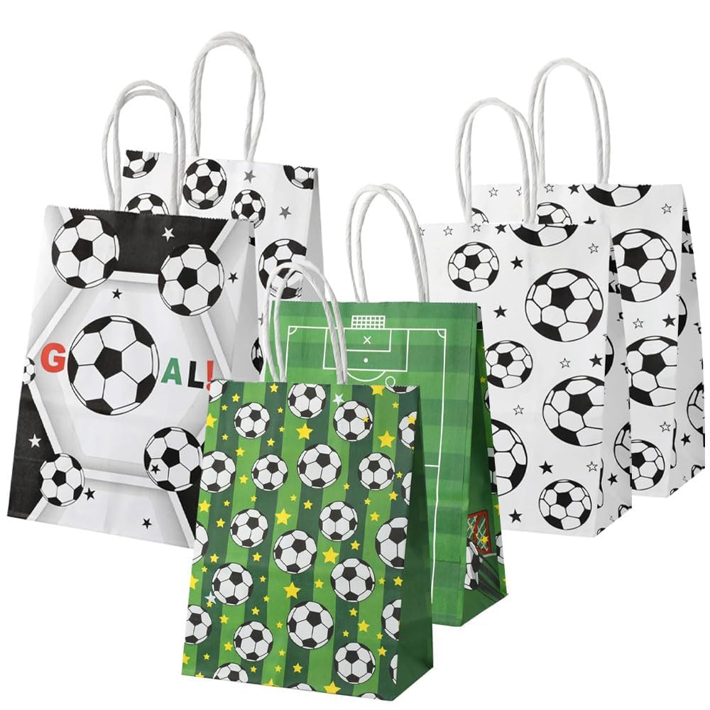 Festiko® 12 Pcs Football Theme Paper Goodie Bags | 9.5 x 11.5 x 5 Inches | Return Gift Bags for Kids Birthday, Sports Events & Party Favors-image-46