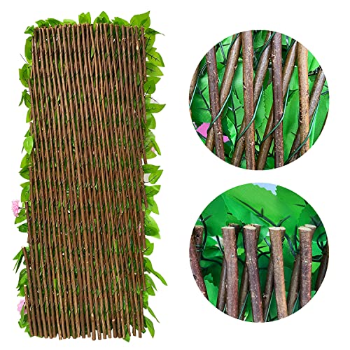 GLANT Expandable Fence Privacy Screen for Balcony Patio Outdoor,Decorative Faux Ivy Fencing Panel,Artificial Hedges (Single Sided Leaves) (1, HongGuo)