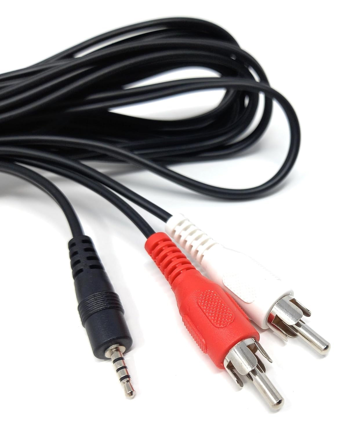 DRUT 1.5m 2.5mm 4 pole Jack to 2 x RCA Phono Plug Cable Lead 5ft
