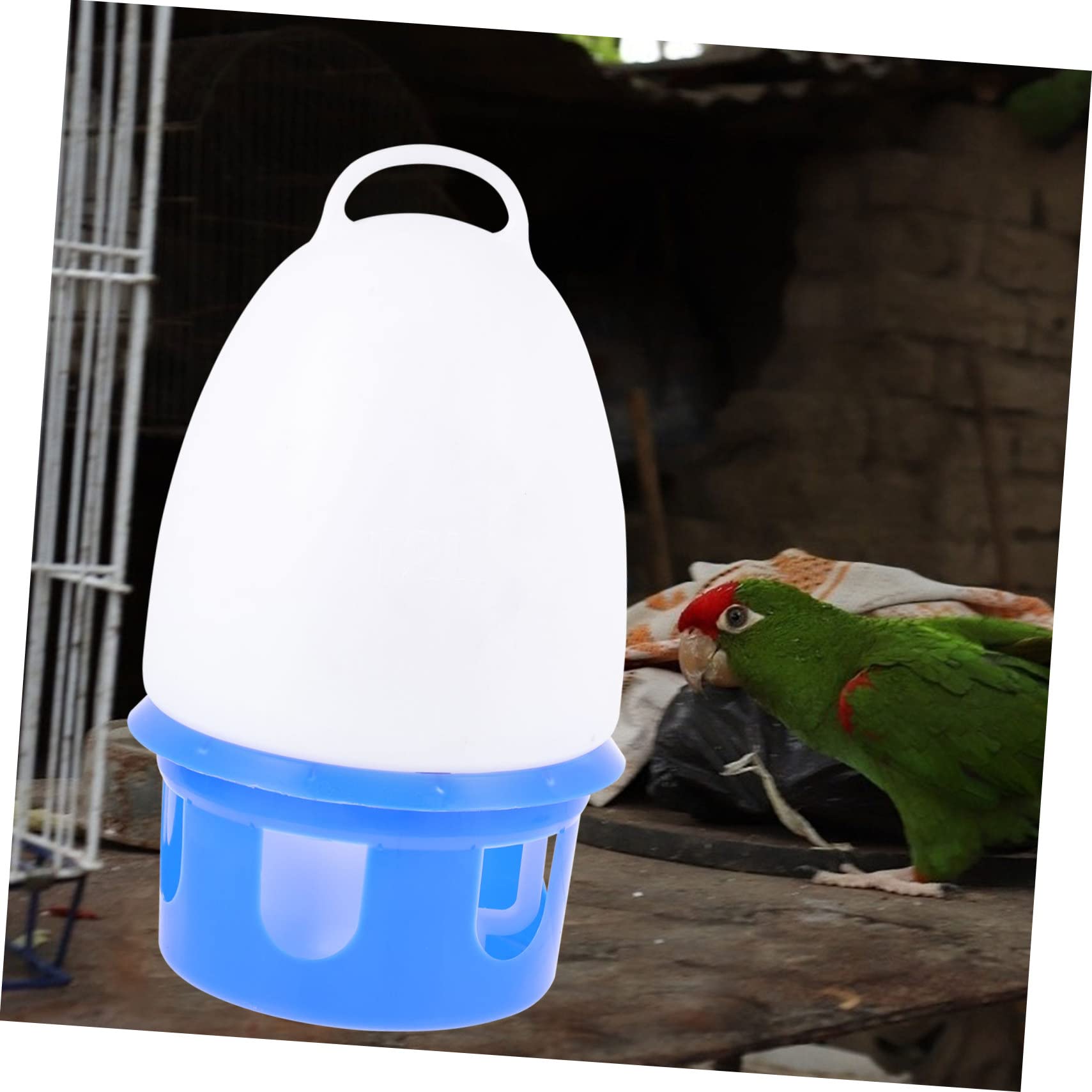 Abbeveratoio Automatico Forma Rotonda per Piccioni in Pvc Blu Bevitore d Acqua Facile da Pulire per Uccelli per Decorazione Domestica