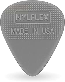 D'Addario Accessories Palhetas de guitarra Nylflex - palhetas de guitarra de nylon com aderência - Ótimo para sons elétricos vintage e dedilhar acústico - pacote com 10, pesado (1,00 mm)