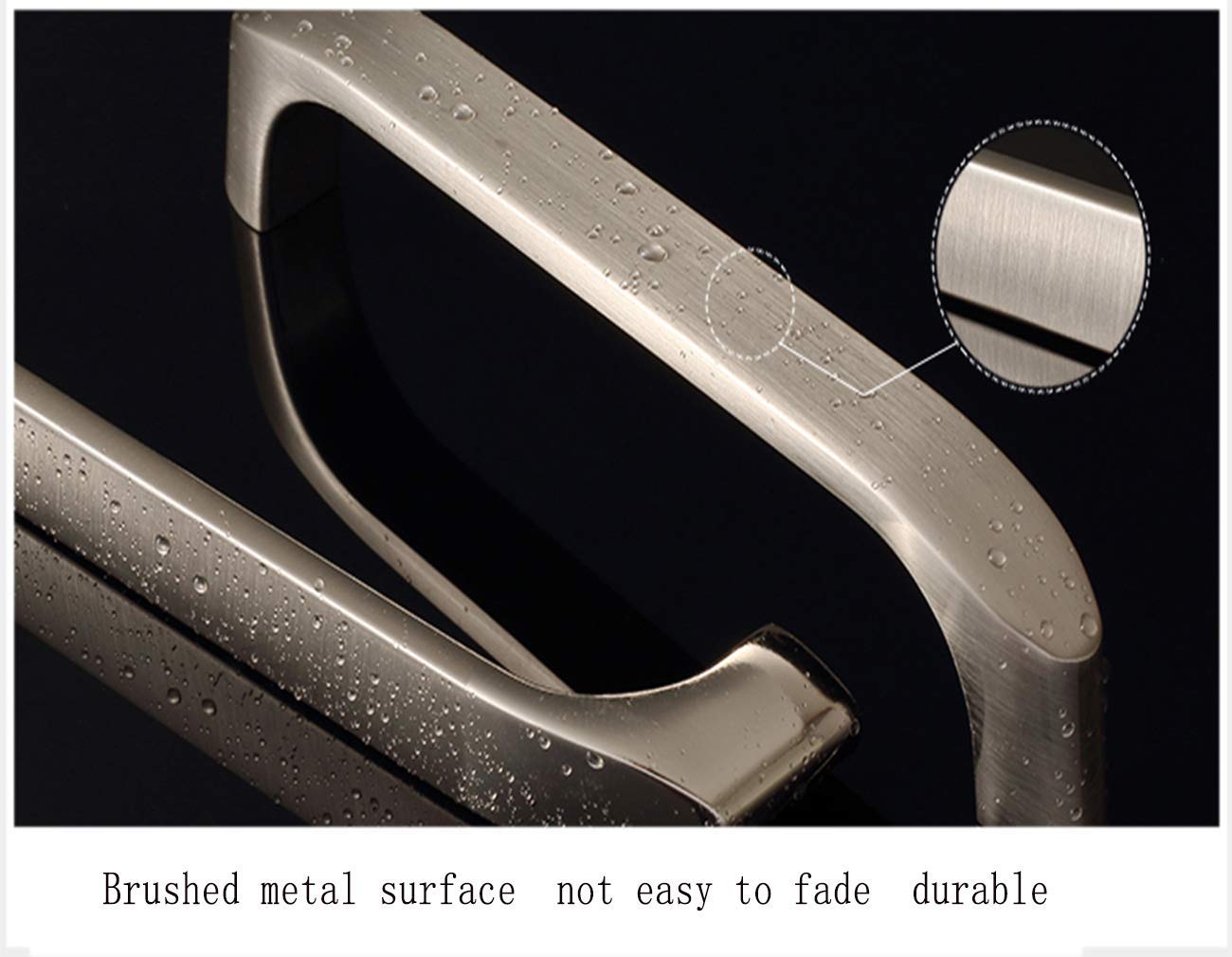Möbelgriffe und -knöpfe, 10 Stück, Kleiderschranktürgriff, Schubladengriff, Küchenschranktürgriff, Türknöpfe, Hardware, gebürstet (Nickel 96 mm) (Nickel 128 mm)