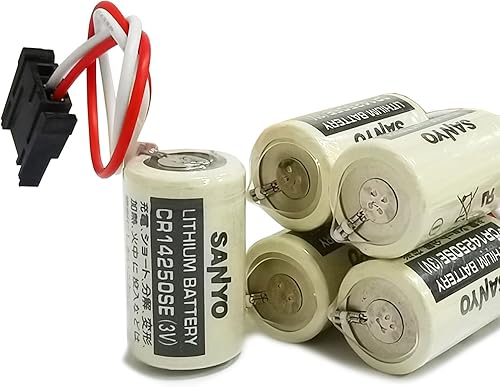 Paquete de 5 baterías de litio Sanyo FDK CR14250SE de 3 V, batería PLC 1800mAh 12AA para fuente de alimentación de respaldo 1747-BA con enchufe Balck