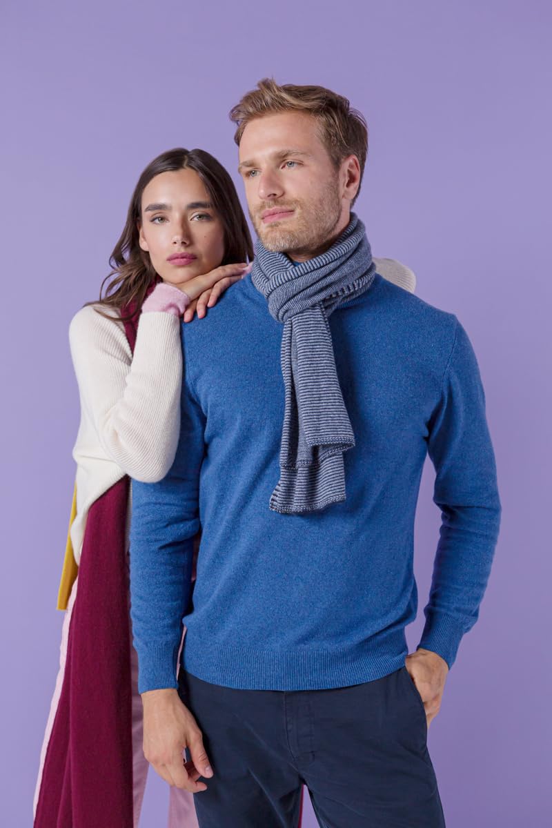 DALLE PIANE CASHMERE Maglione Uomo Misto Cashmere Lana | Maglione caldo e morbido per autunno e inverno, elegante da regalare per lei e per lui, autentico lusso Made in Italy