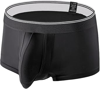 TAPUU Mens Bulge Enhancing Trunks Underwear Ice Silk Boxer Briefs with Pouch for Balls