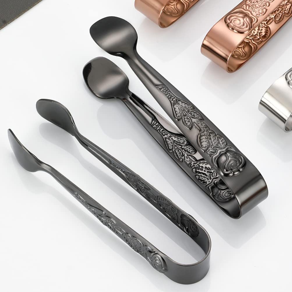 BBAUER 2pcs Mini Pinces de Service, Pinces à Sucre en Acier Inoxydable Pinces à Rose Pinces à glaçons for Pinces de Cuisine à la Maison