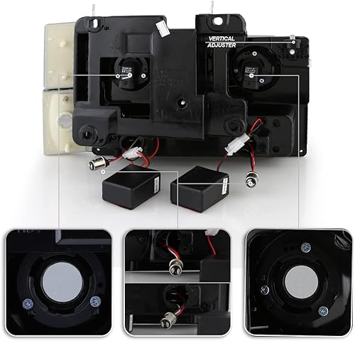 Miniatura 3 de ACANII - Para 1988-1993 GMC Sierra Chevy Silverado CK C10 faros ahumados+luces LED de señal de parachoques 4 piezas izquierda + derecha