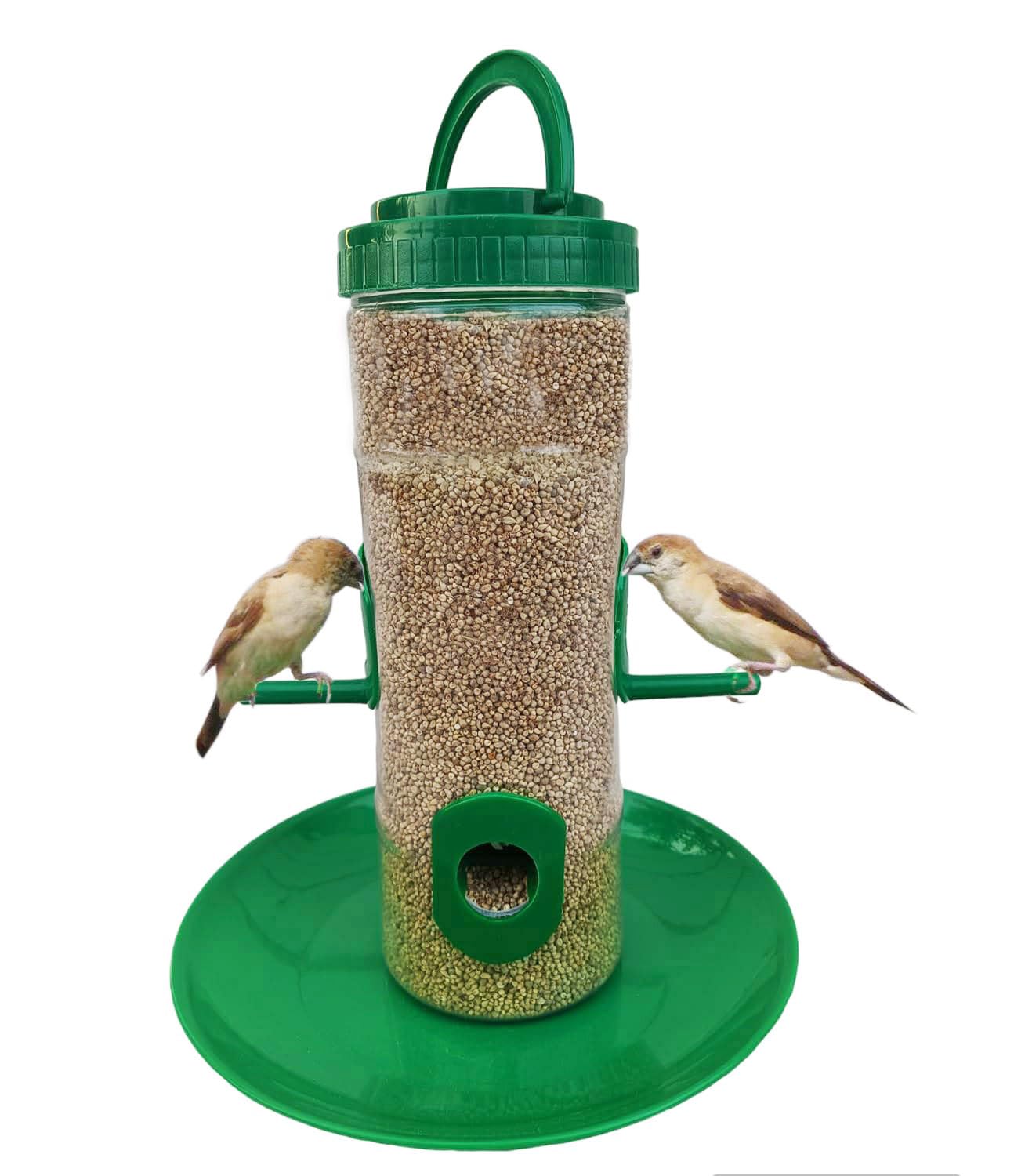 Automatic Bird Feeder, Hanging, Balcony, Bottle 4 Nozzle with Tray Pot Hanging for Grill Sparrow, Parrot, piegons (3) (B0BT9WCMG2) Amazon Price History, Amazon Price Tracker
