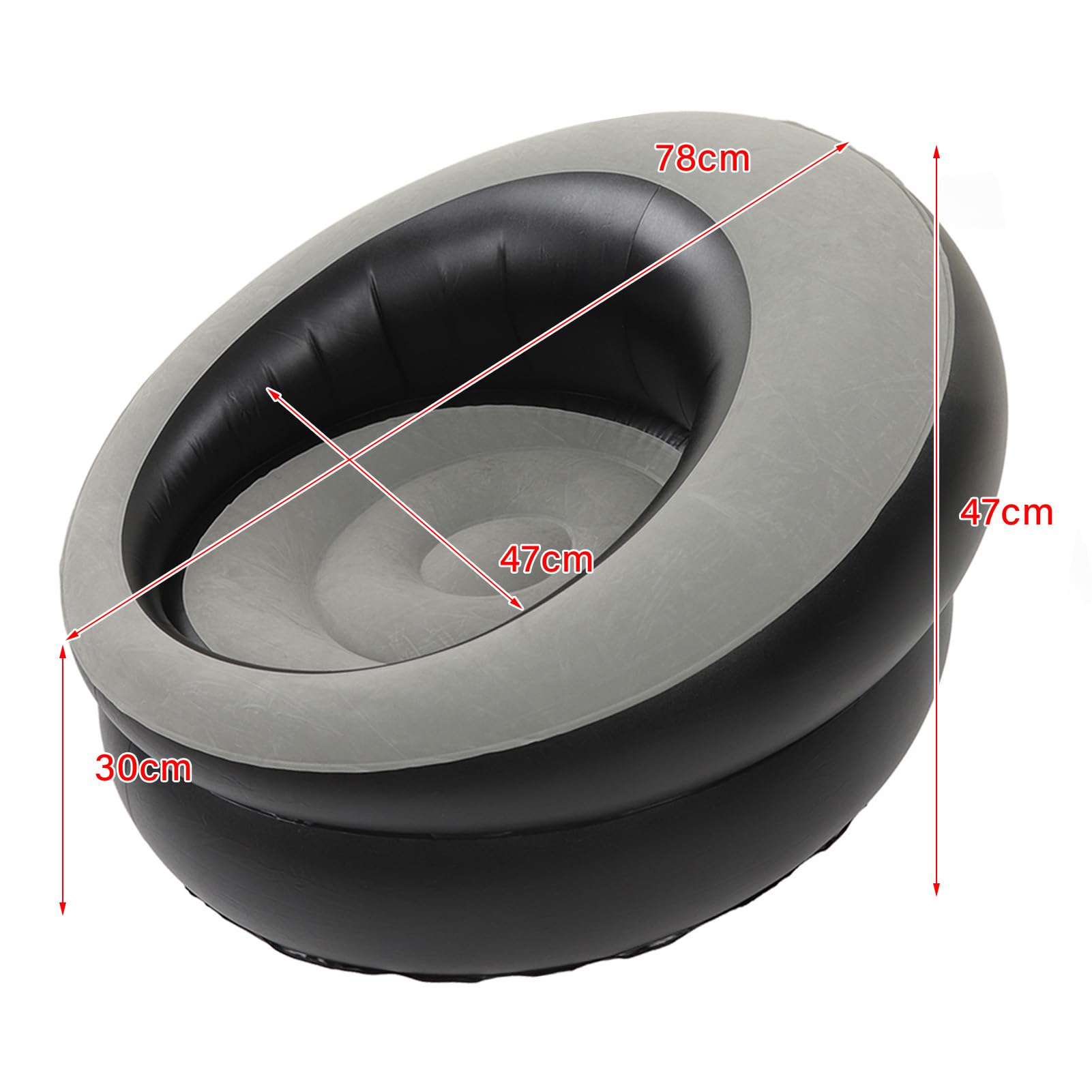 Pilipane EcoFriendly Quick Inflate Inflatable Sofa for Office and Home Use Portable Gray Design for Leisure Nap Reading and Family Gatherings (Gray)