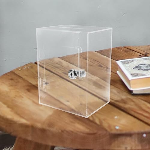 Miniatura 2 de Alipis Alcancía transparente, caja de acrílico para ahorrar dinero, caja de sugerencias, buzón de correo, urna de ahorro, moneda, dinero, alcancía,