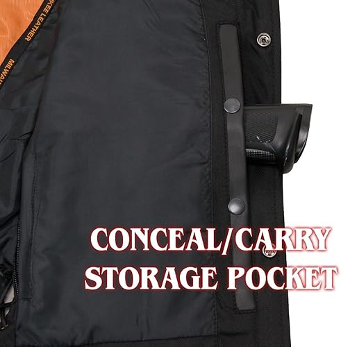 Miniatura 4 de Milwaukee Leather Chaleco de motociclista con cuello en V clásico de cuero premium para hombre - L