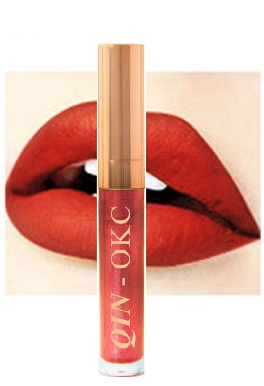 QIN - OKC Matte Liquid Lipstick Gloss - Long Lasting - Waterproof - Kiss proof - Super stay - Lip Stain - Lip Gloss - 0.25 fl oz (Hurricane Red)