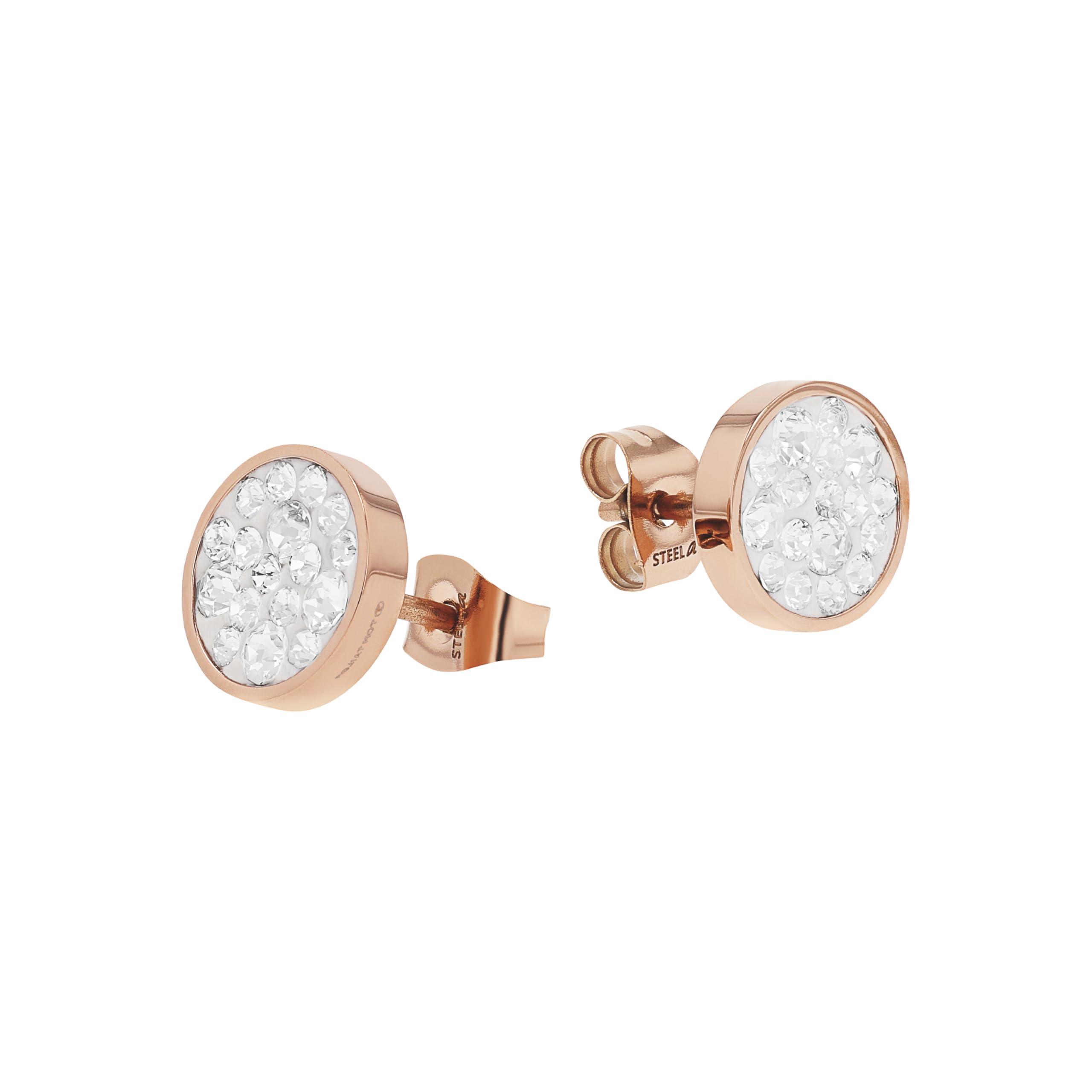 TOM TAILOR - Damen Ohrringe Edelstahl - mit Kristallglas - Kreis Ohrstecker