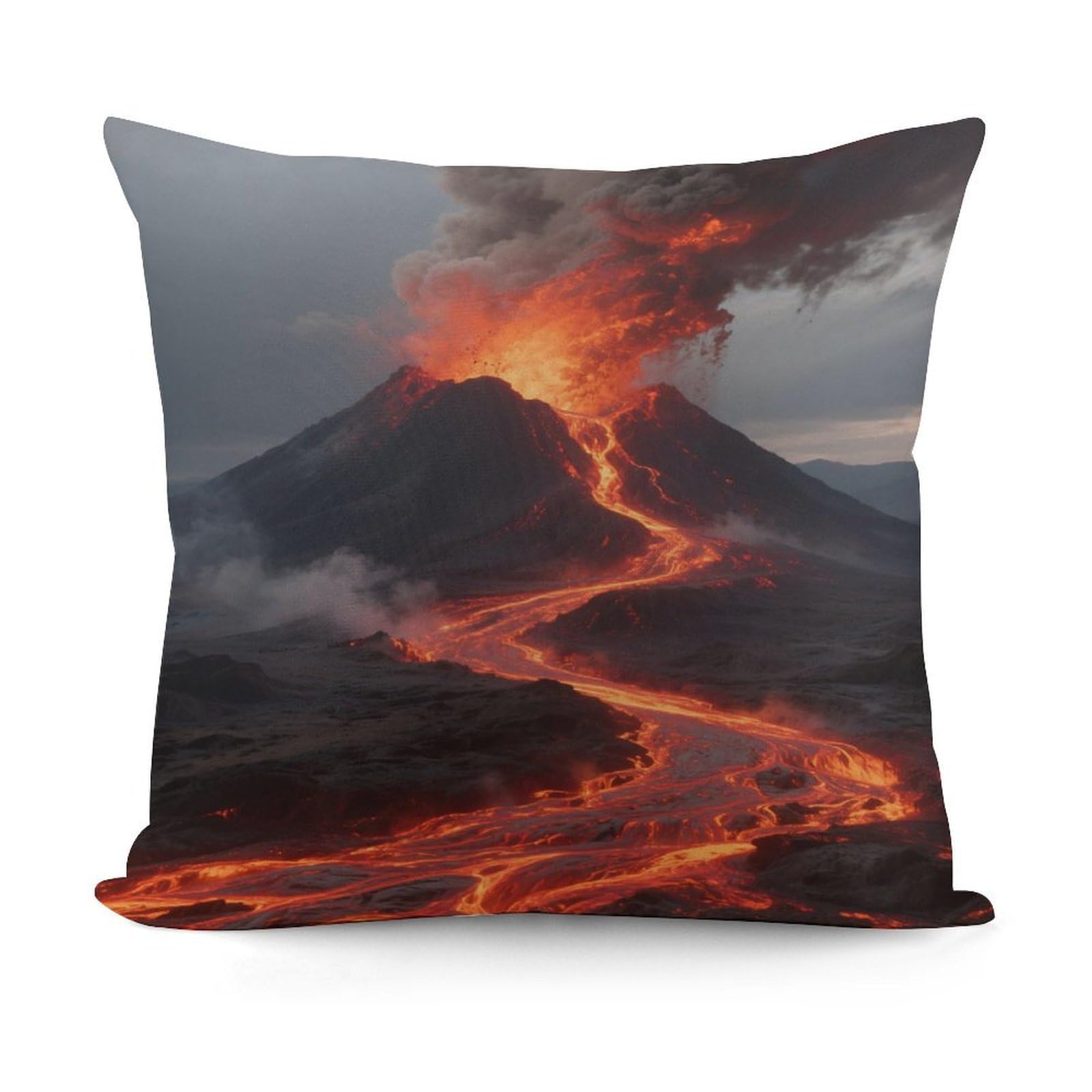 VstaDank Volcano Throw Pillow Covers Fade-Resistant Removable Pillowcase Square Cushion Case Cozy Pillow Case Breathable Pillow Protector Soft Pillow Shams 18"x18"