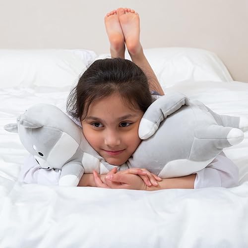 Miniatura 3 de Almohada larga de peluche Shiba Inu gigante de peluche para perros Corgi, almohada para abrazar, cojín largo suave para dormir, regalos para niñas y