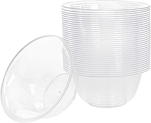 Miniatura 4 de Tebery Paquete de 200 cuencos de plástico transparente, 6 onzas, desechables, pequeños cuencos duros para sopa, ensalada, cuencos de fiesta