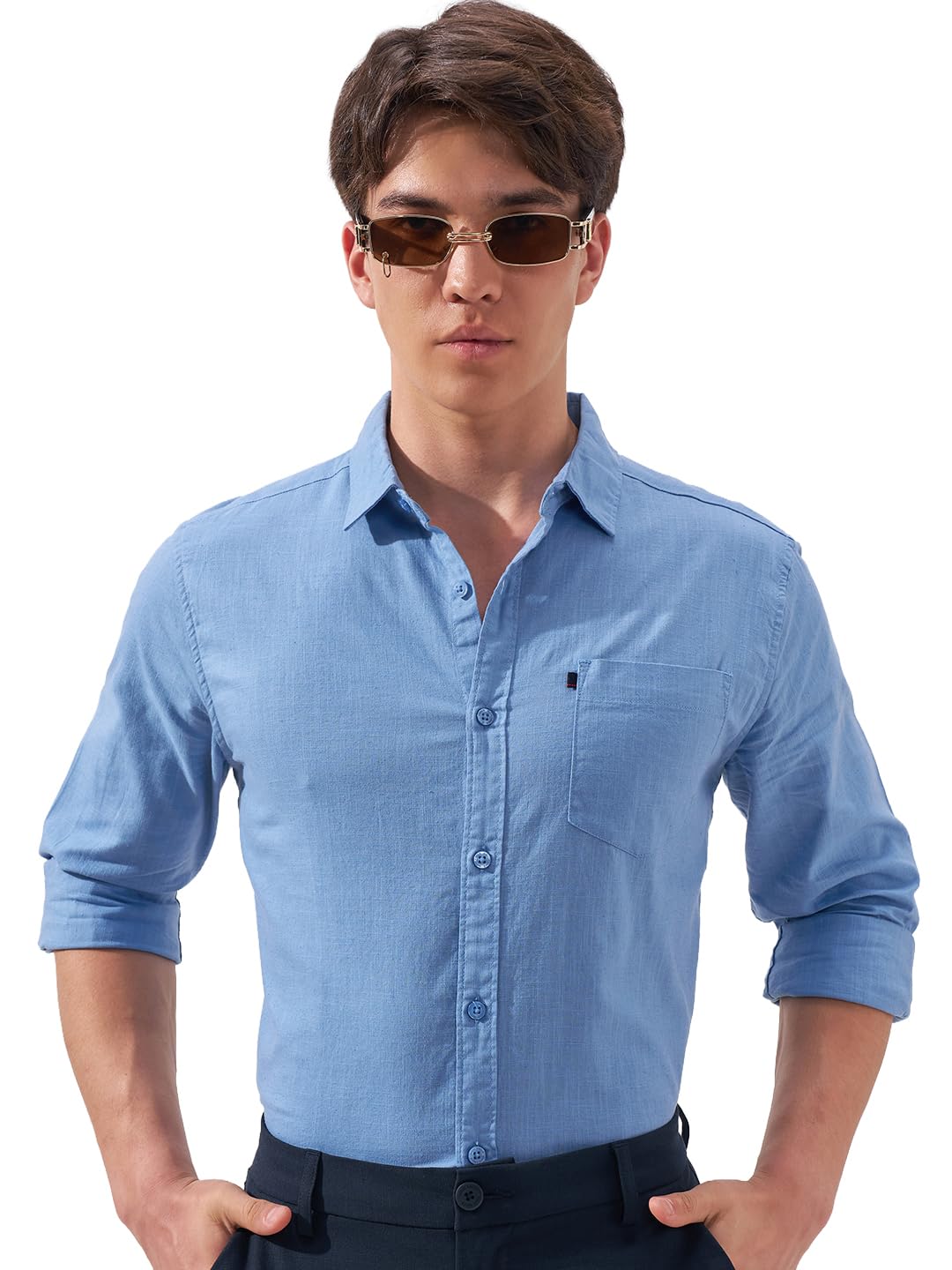 highlander Men's Slim Fit Casual Shirt | A Stylish & Relaxed Essential Modern Wardrobes | Designed All-Day Comt & Eftless Style-picture-36