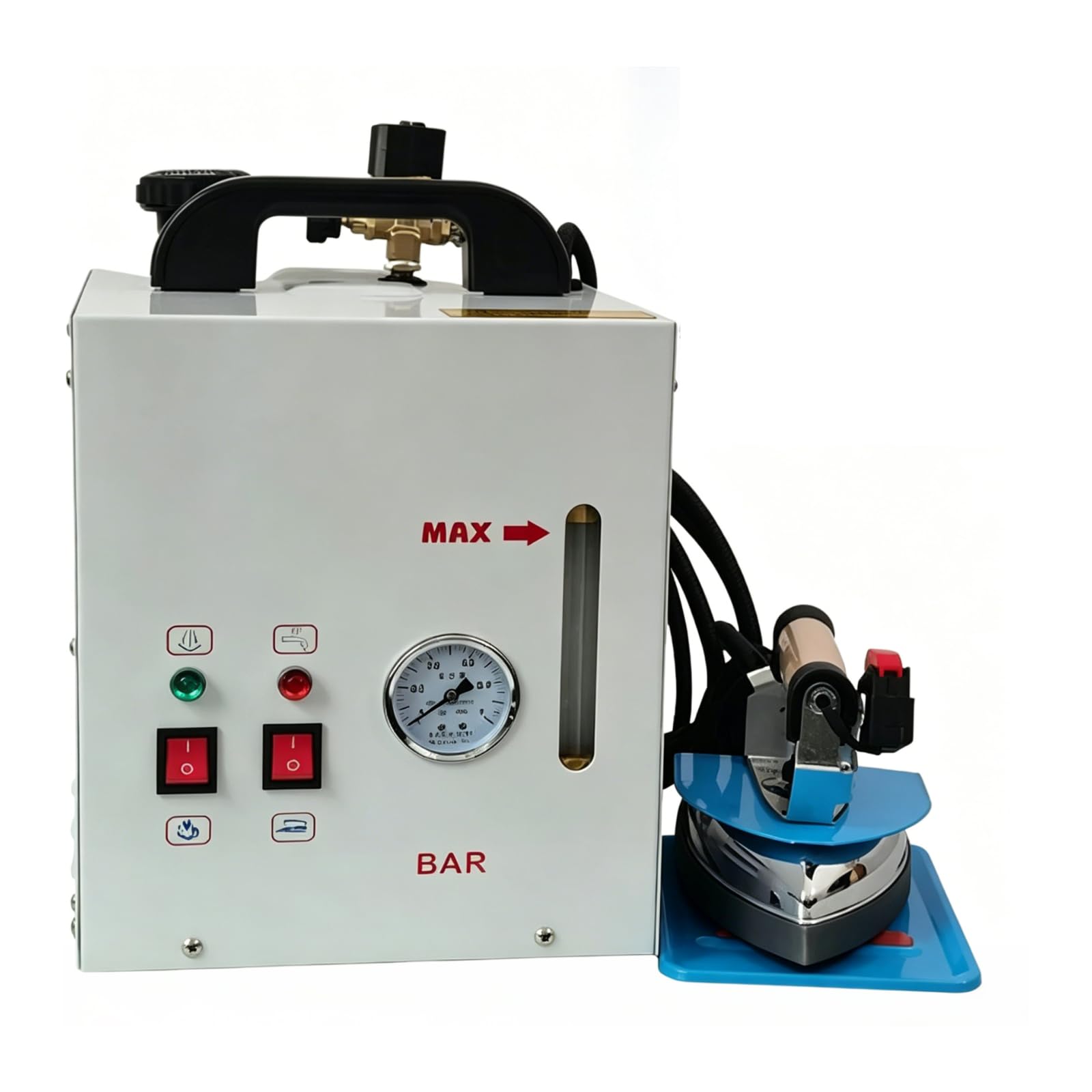 ZHENYUWANG Professional Ironing Board, Industrial-Grade Stainless Steel Steam Iron, Handheld Steam Boiler With Pressure Gauge