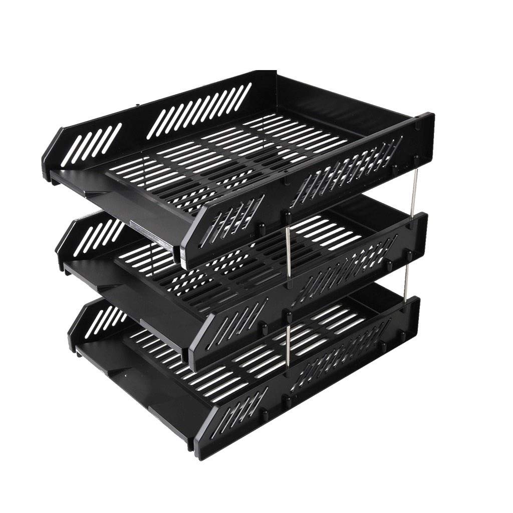 Portadocumenti, Vassoio impilabile a 3 strati Supporto for file e scrivania Office Manager Accessorio for l'archiviazione Cornici for file(2piece)