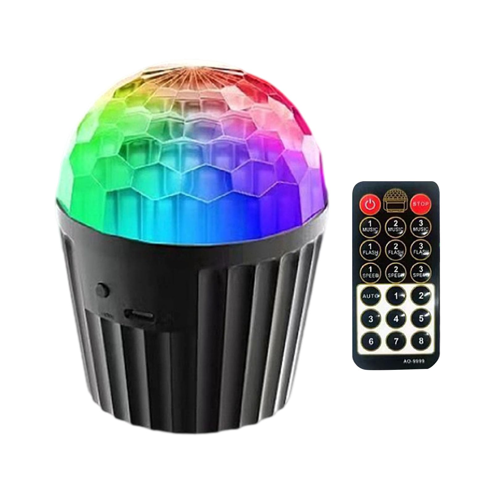 Elnwnnkc Professional 5W Automatic Rotating Ball Light Colorful LED Stage Lighting Texture for Home Parties and Event Dance Lighting
