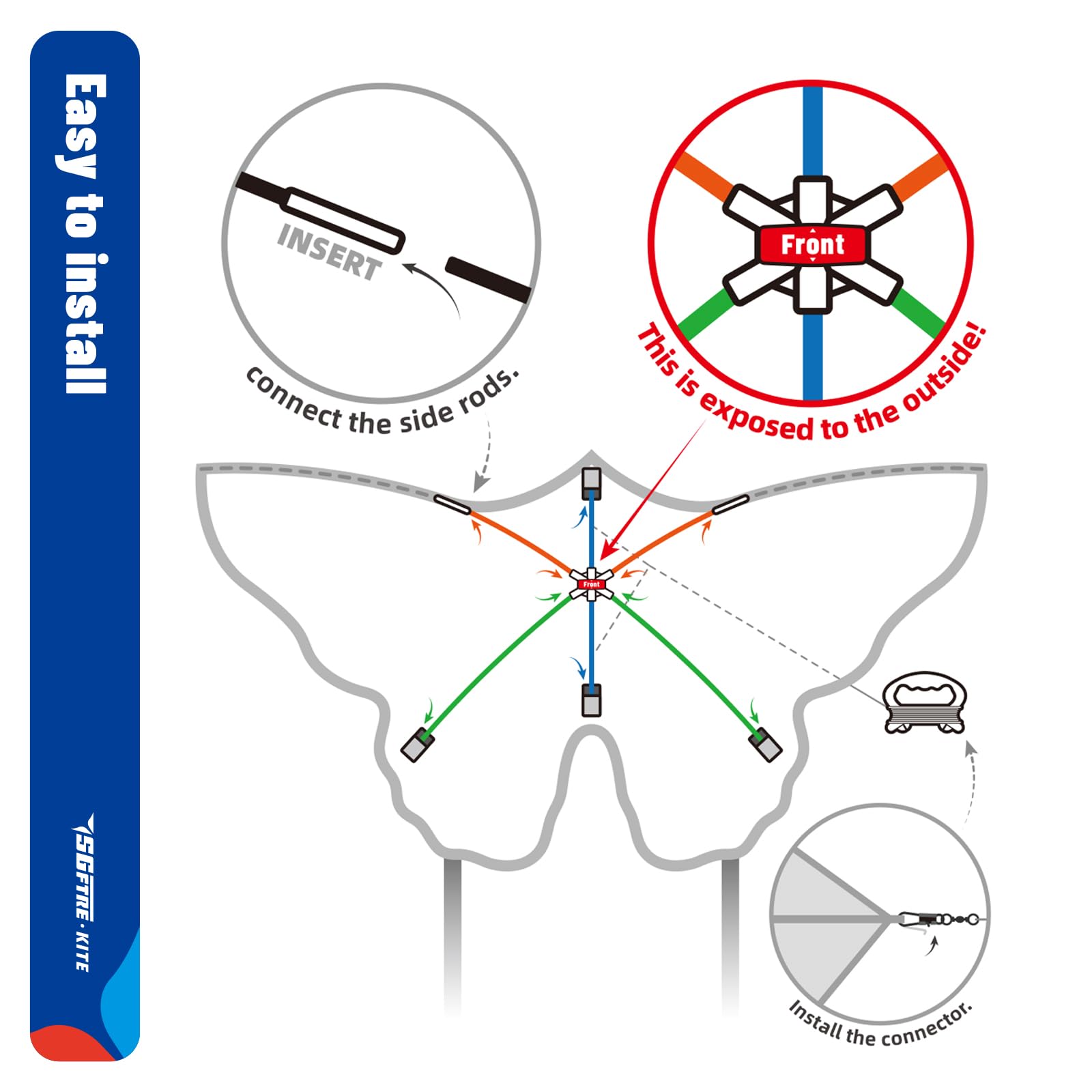 SGftre Juego de 2 cometas de mariposa para niños y adultos, juguete fácil de volar al aire libre para niños y niñas, ideal para la playa y actividades al aire libre