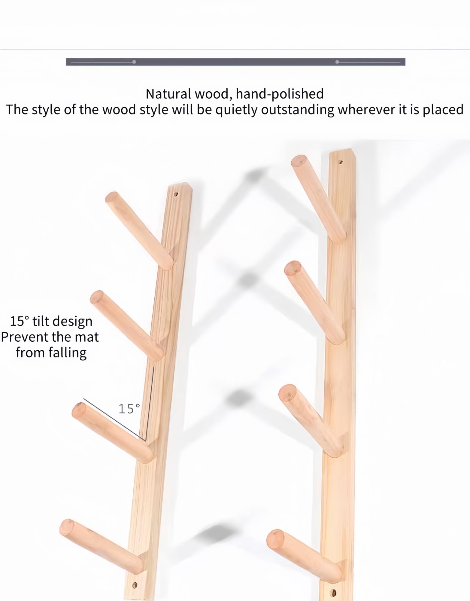 Estante de Pared para esterillas de Yoga, Estante de Almacenamiento de Nueve Niveles para Accesorios de Fitness, Estante para Equipos de Fitness Que Ahorra Espacio, Adecuado para esterillas