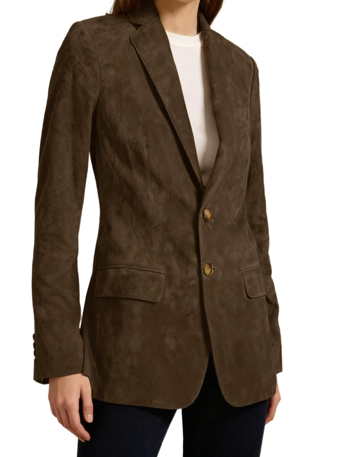 Womens Faux Suede Blazer Dressy Office Work Suit Jacket for Women Casual Business Winter Coat for Work