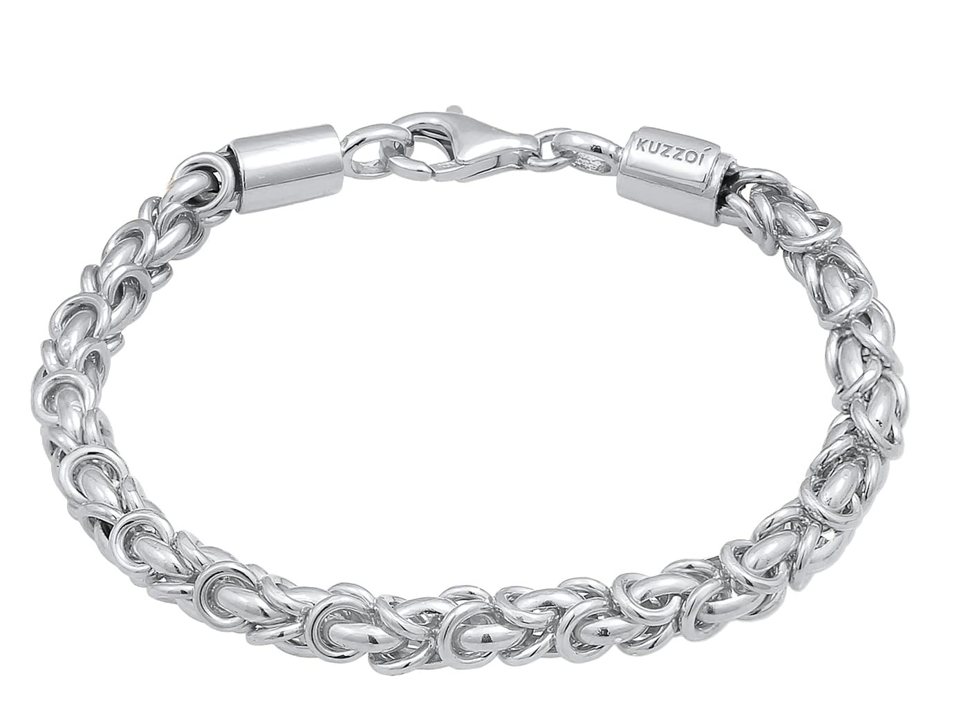 Kuzzoi Buda 0202192422 - Pulsera de plata de ley 925 hecha a mano para hombre, 21,5 g de peso, 0202192422, 21 centimeters, Plata de ley