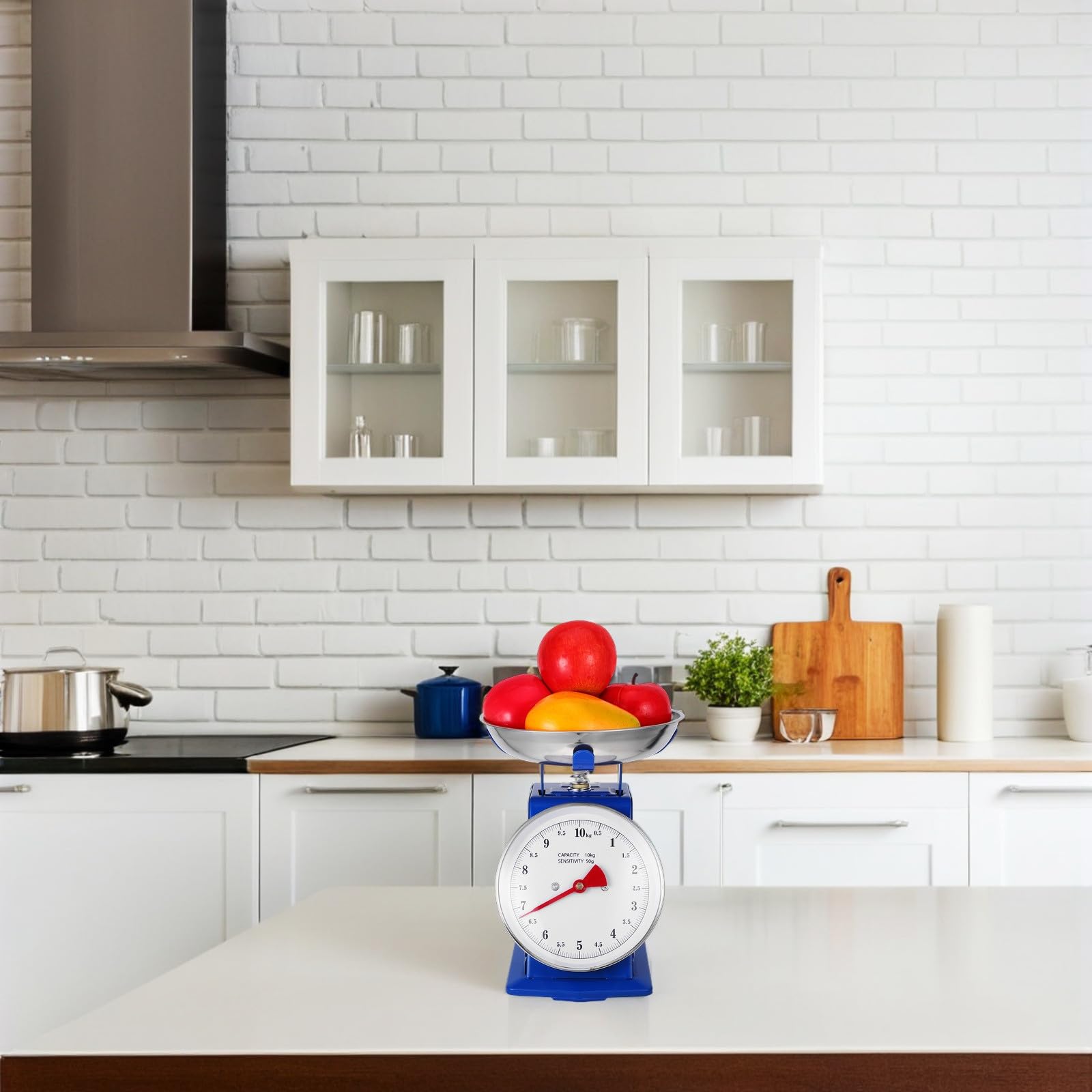 10kg Báscula de Cocina Mecánica Vintage con Plato de Acero Inoxidable Desmontable para Pesar Pan Granos Preparar Alimentos sin Electricidad