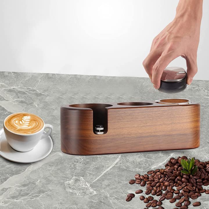 Poixmoc 木製 コーヒー フィルター タンパー ホルダー セット 58mm ブナ材 エスプレッソ ステーション コーヒー アク Amazon | タンピングステーションエスプレッソタンパーホルダー、コーヒーフィルタータンパーホルダー、木製エスプレッソタンパーマット、バリスタ エスプレッソタンピングマットのための素晴らしい代替品、58Mmポートフィルター用 | C/M | タンパー