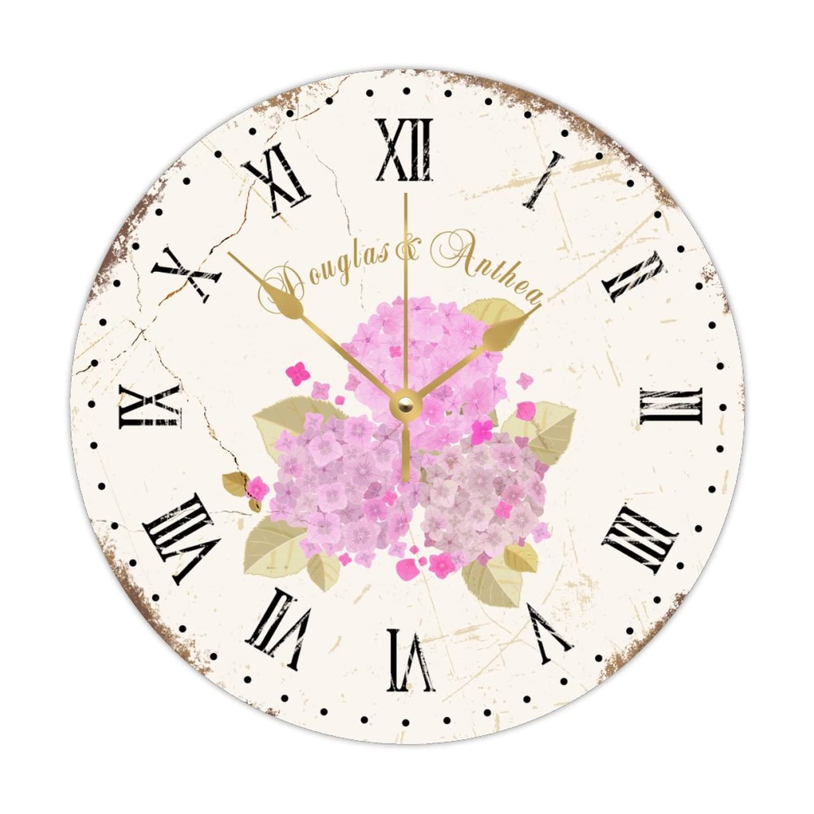 Horloge murale vintage décorative en bois pour cuisine et maison