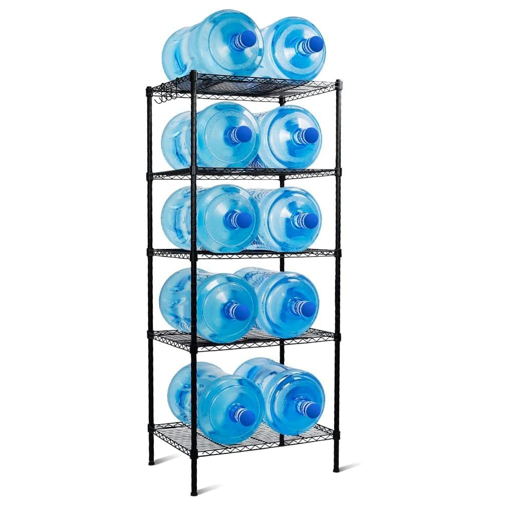 5 Layer Shelves,DIY Assembled Shelves,Heavy Duty Storage Shelving,Spider Web Structure Shelf,Suitable for Warehouses,Closets, Kitchens,Pantry, Garage.(21.7" L x 11.8" W x 59.1" H,Black)