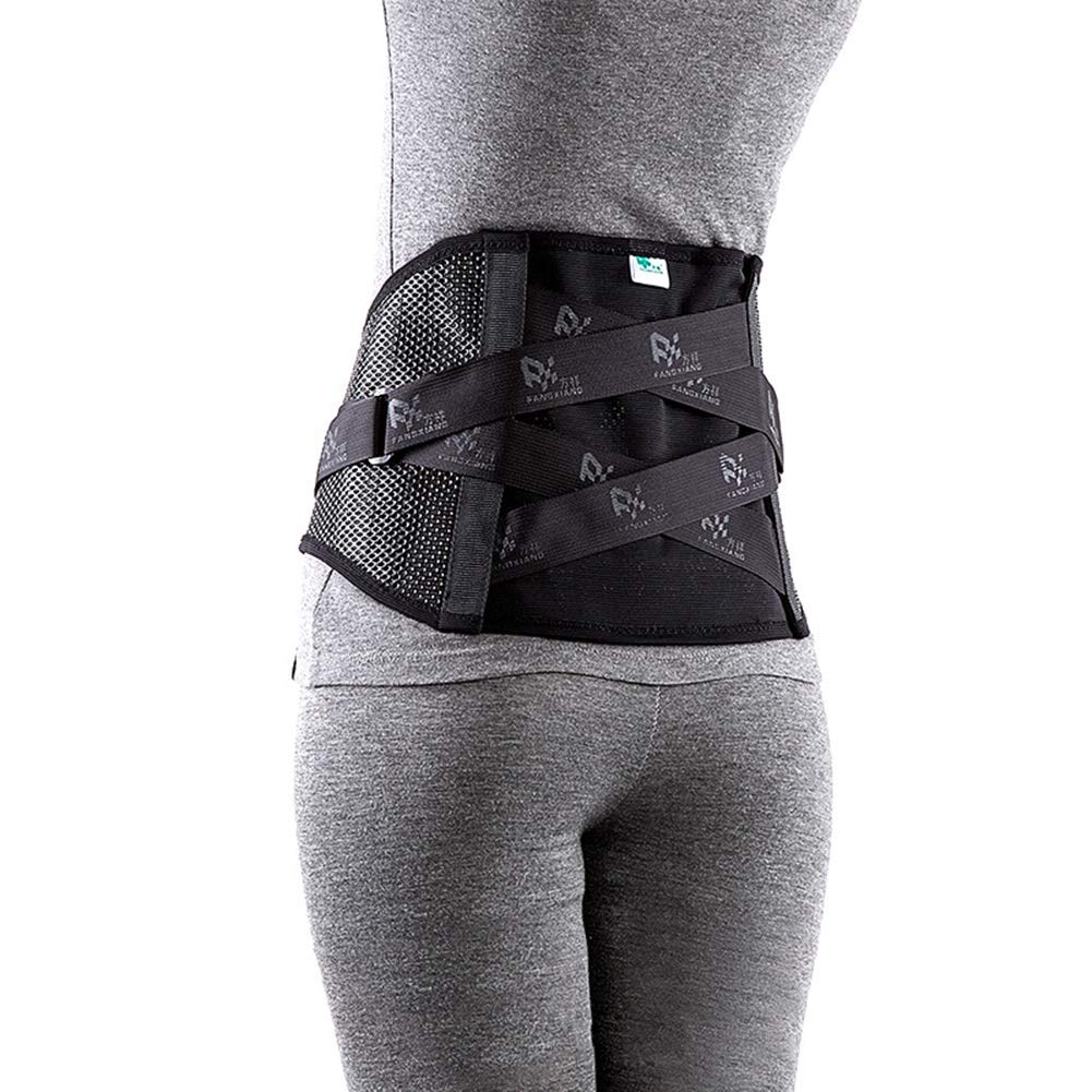 Cinturón de soporte lumbar Brace para la parte inferior de la espalda Alivio del dolor para espasmos en la espalda Ciática Levantamiento de pesas Cintura Gimnasio para hombres y mujeres depo
