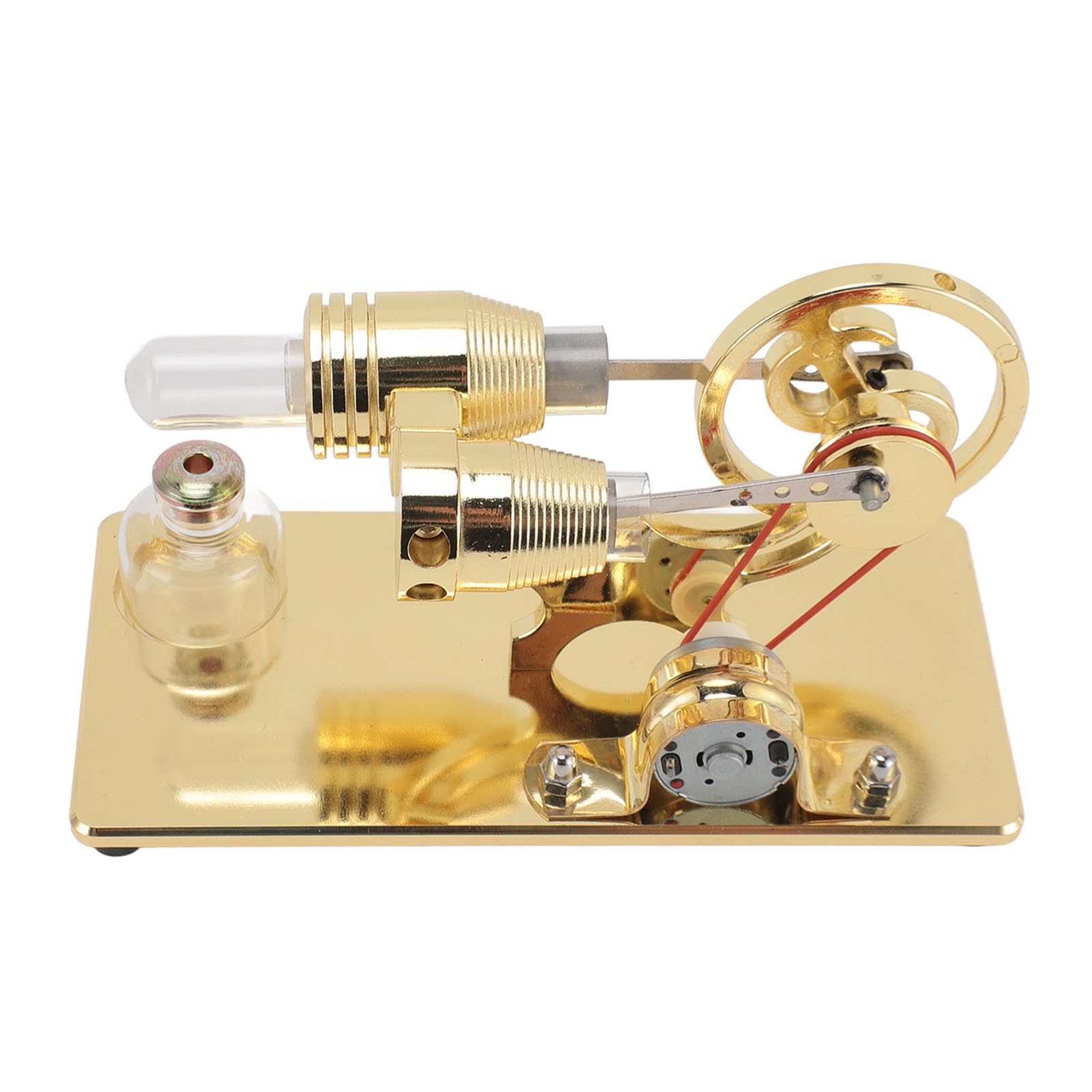AMONIDA Modello di Motore Sterling con Lampadina a LED Generatore di Energia Elettrica in Materiale Durevole per Progetti Scientifici (GOLD)