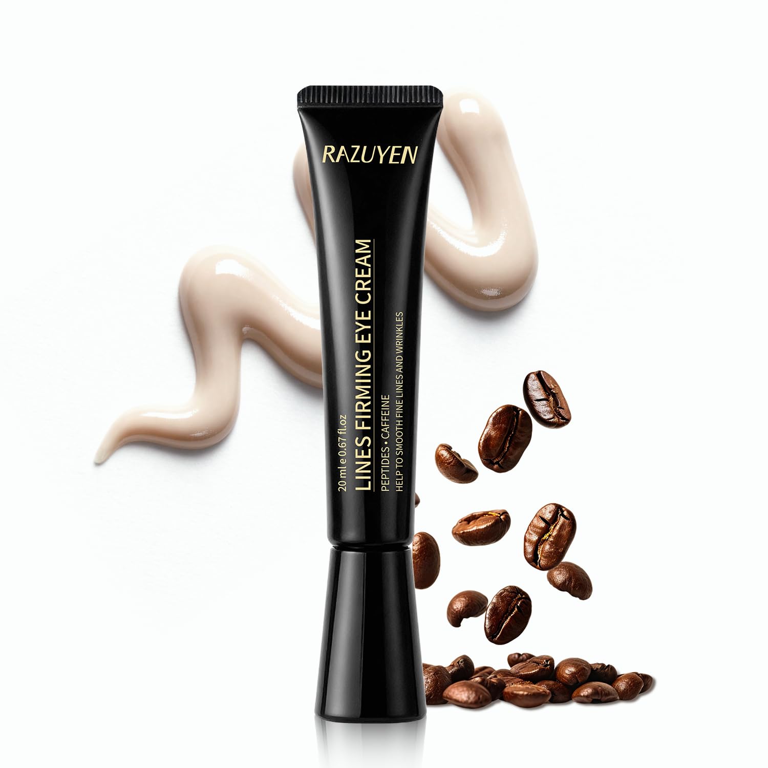 Crema Contorno Occhi 20ml con Caffeina, Peptidi e Acido Ialuronico | Eye cream idratante, crema occhi per contorno occhi antirughe, occhiaie e borse visibili, linee sottili e occhi stanchi