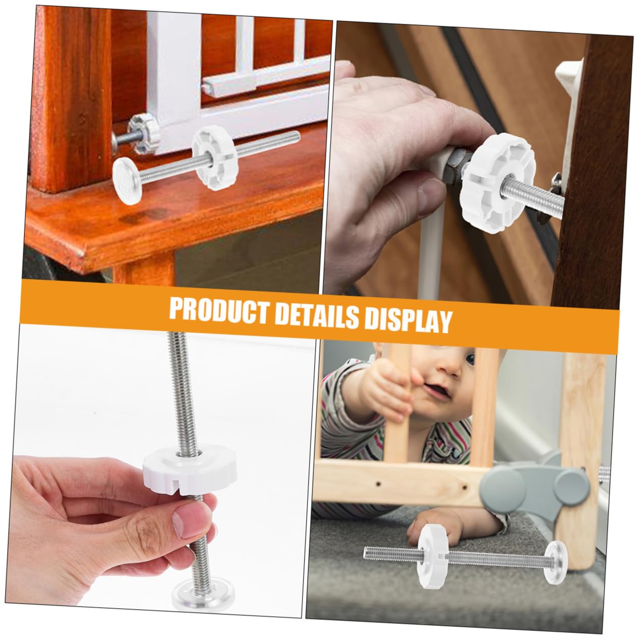 BESTonZON 4 Ensembles Quincaillerie pour Barrière De Sécurité pour Bébé Barrières De Sécurité pour Bébé Barrières De Protection Murale pour Barrière De Bébé Serrures 5 pièces * 4