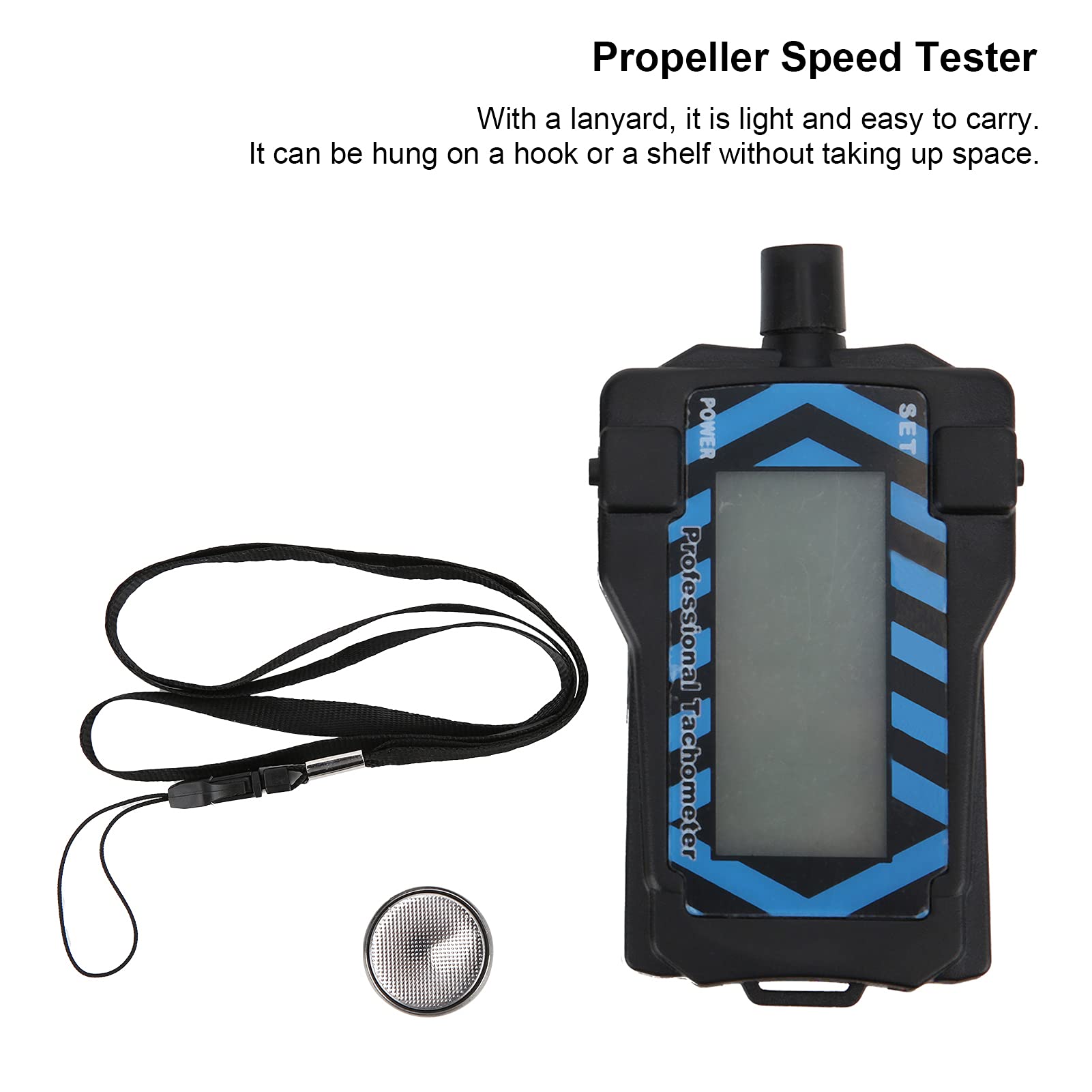 Snufeve6 RC Digitaler Drehzahlmesser, Propeller Speed ​​Tester Small mit Lanyard für Damen Herren für RC Drone