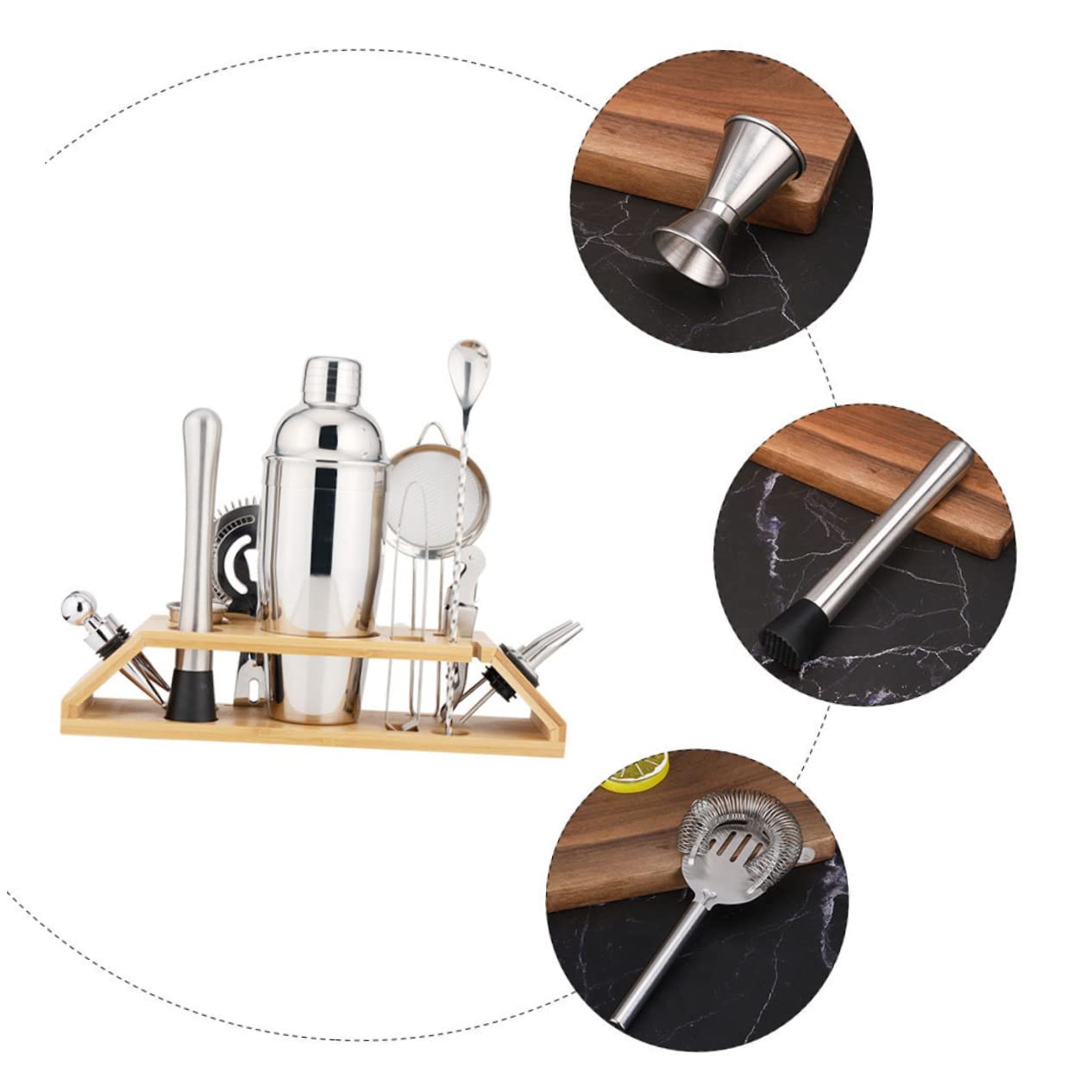 1 Set per Cocktail Inossidabile Kit Professionale per Bar e Feste per Cocktail e Bevande Fresche