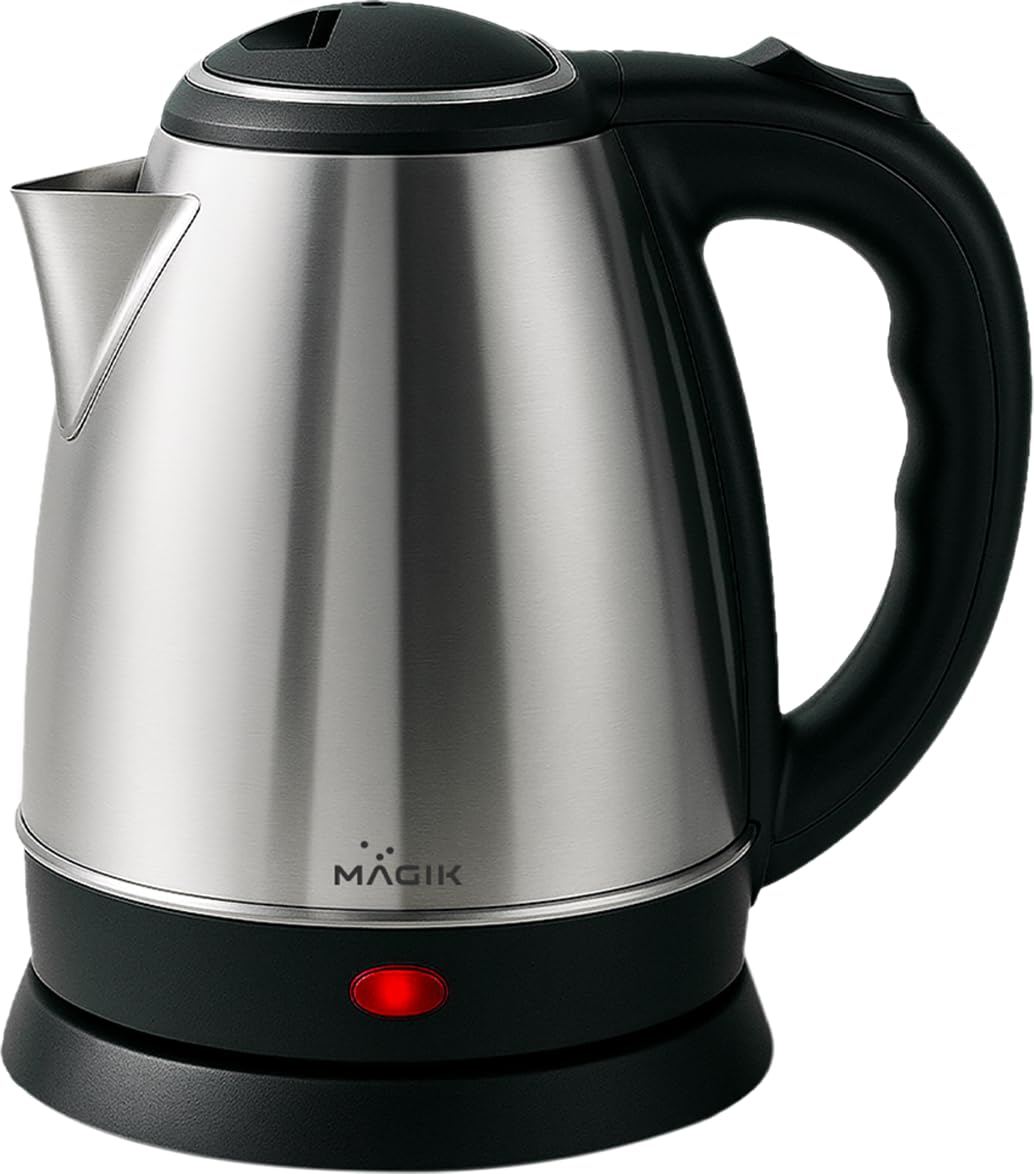 Magik BoilPro Electric Kettle | 1.8L Stainless Steel | Auto Shut-Off | Wide Mouth | Cool Touch Handle | 360° Swivel Base | Power Indicator | Fast Boiling for Water, Tea, Coffee-image-26