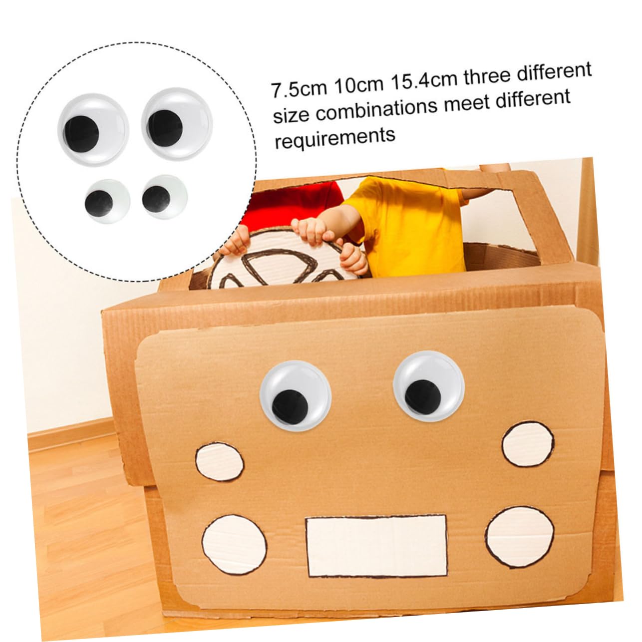 STOBOK Toy Wiggle Eyes 8 Pack Black White Craft Wiggle Googly Eyes for Boys and Girls' Craft Projects Scrapbooking Stress Reduction