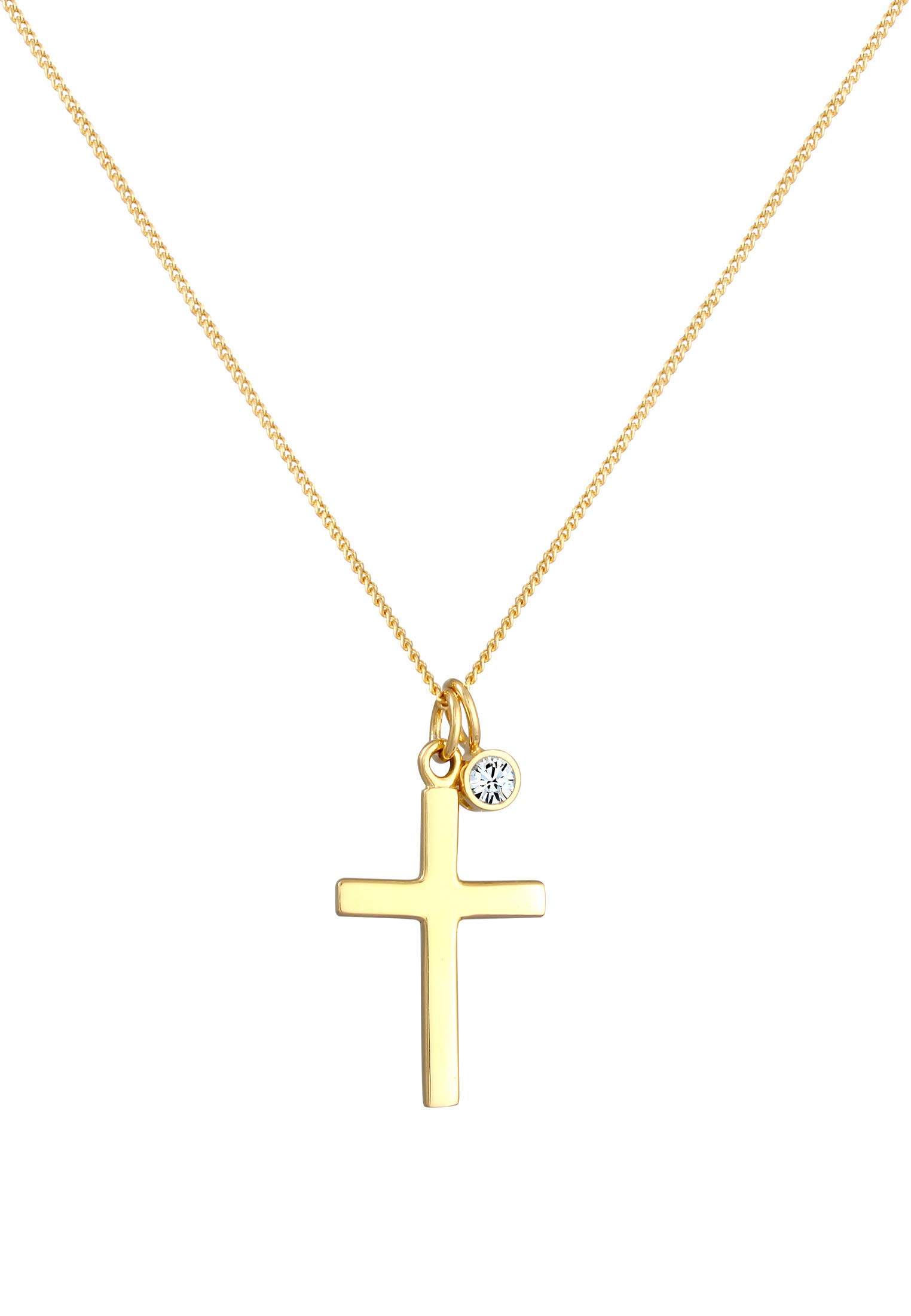 Elli Halskette Damen Kreuz Anhänger Religion Zeitlos mit Kristall aus