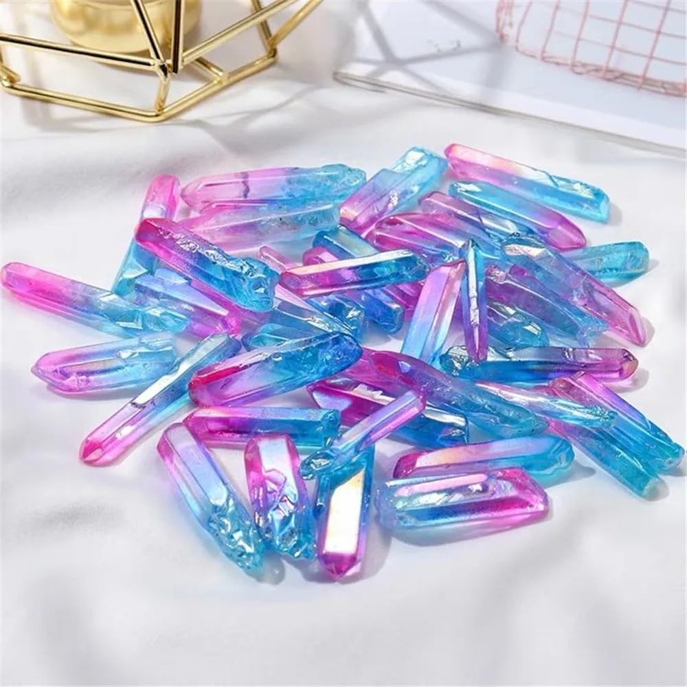 LLBOGRGGN Stone Quartz Colour Crystal Cluster Home Display Decoration Electroplated Decor(1000g)